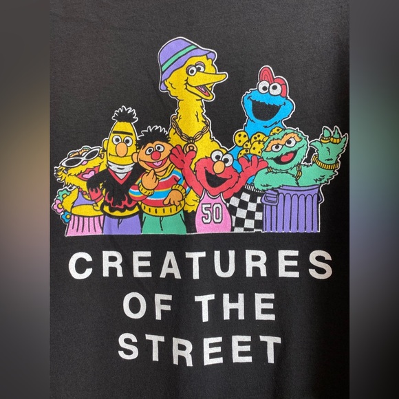 Sesame Street Mens Large Black T-Shirt Cotton Neff Creatures Of The Street NEW. - Picture 3 of 6